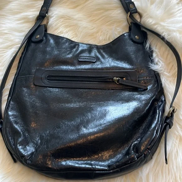 Ellington black Leather convertible Hobo Shoulder backpack Bag - Picture 3 of 7